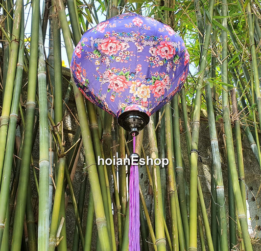 Vietnam bamboo silk lanterns - 3D printed fabric with flowers - Lanterns for wedding - lamp for wedding decor - lantern for cafe shop decor