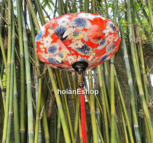 Vietnam silk lanterns - 3D printed fabric with flowers - Lanterns for wedding - lantern decor set - lanterns for flowers- lanterns for porch