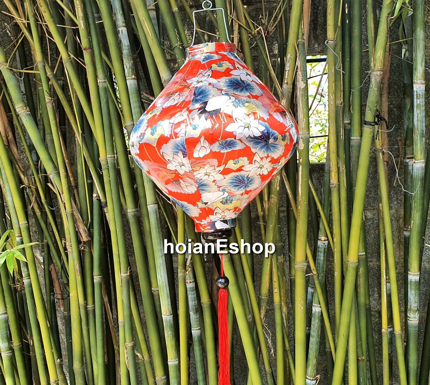 Vietnam bamboo silk lanterns - 3D printed fabric with flowers - Lanterns for wedding - lamp for wedding decor - silk lantern for outdoor