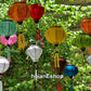 Set of 24 mini silk lanterns (10cm) for New year decor, Vietnamese silk lanterns for garden decor, home decor,wedding gifts,bedroom decor