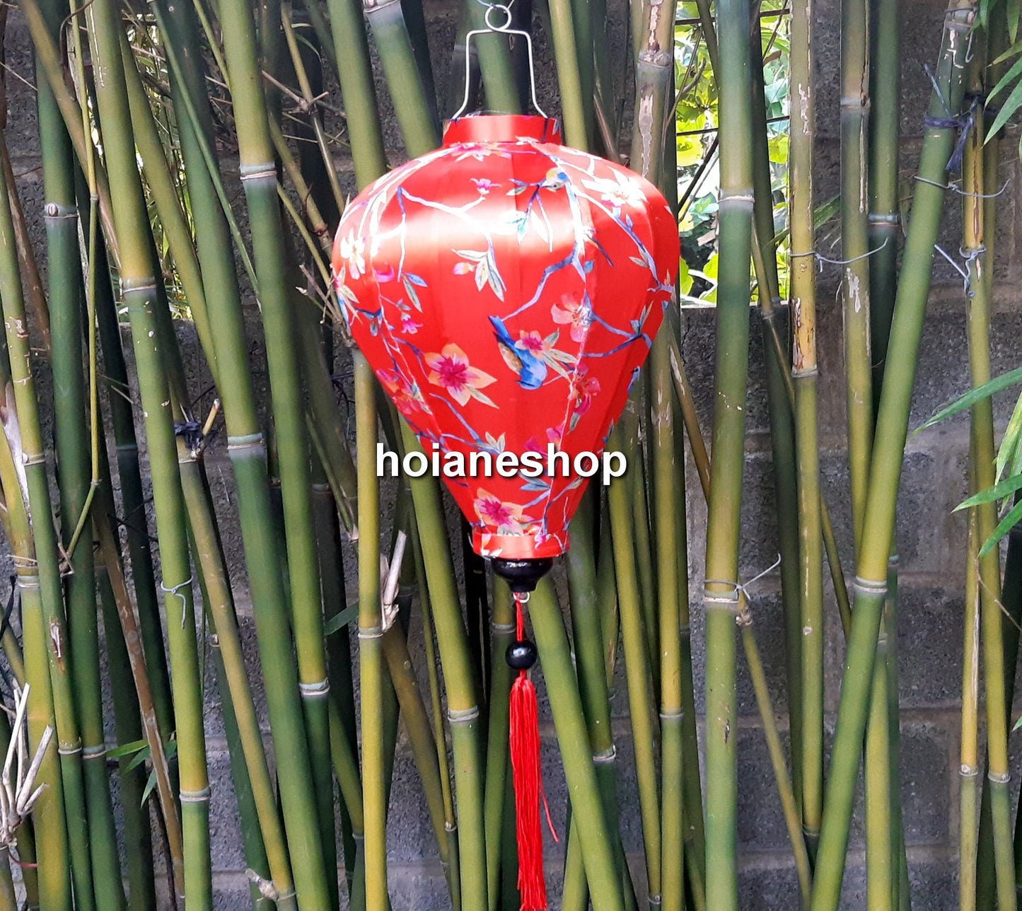 Set 4 pcs of 40cm Vietnamese silk lanterns - Special 3D patterns with flowers for wedding decoration - Garden decoration - Restaurant decor