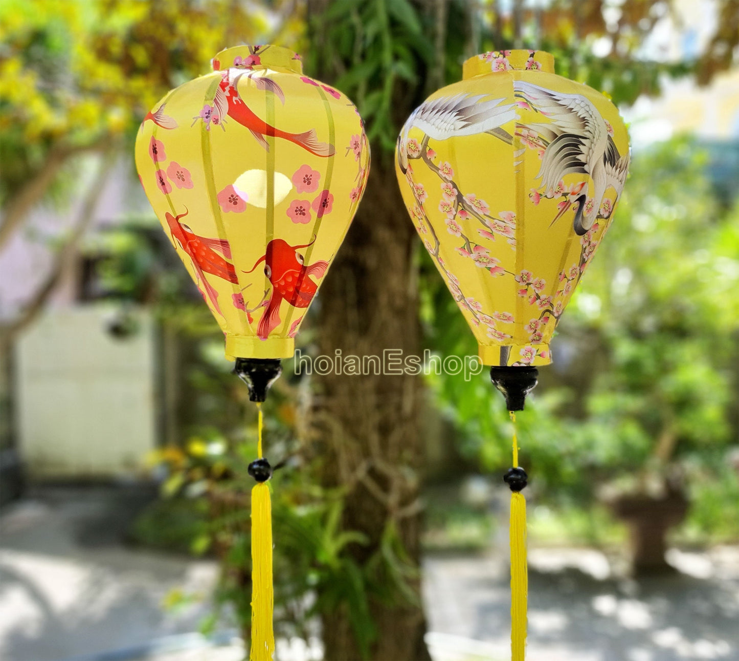 Set 2 pcs flower silk lanterns for outside party decor wedding decor - lantern for restaurant decor - balcony decor- back yard decor