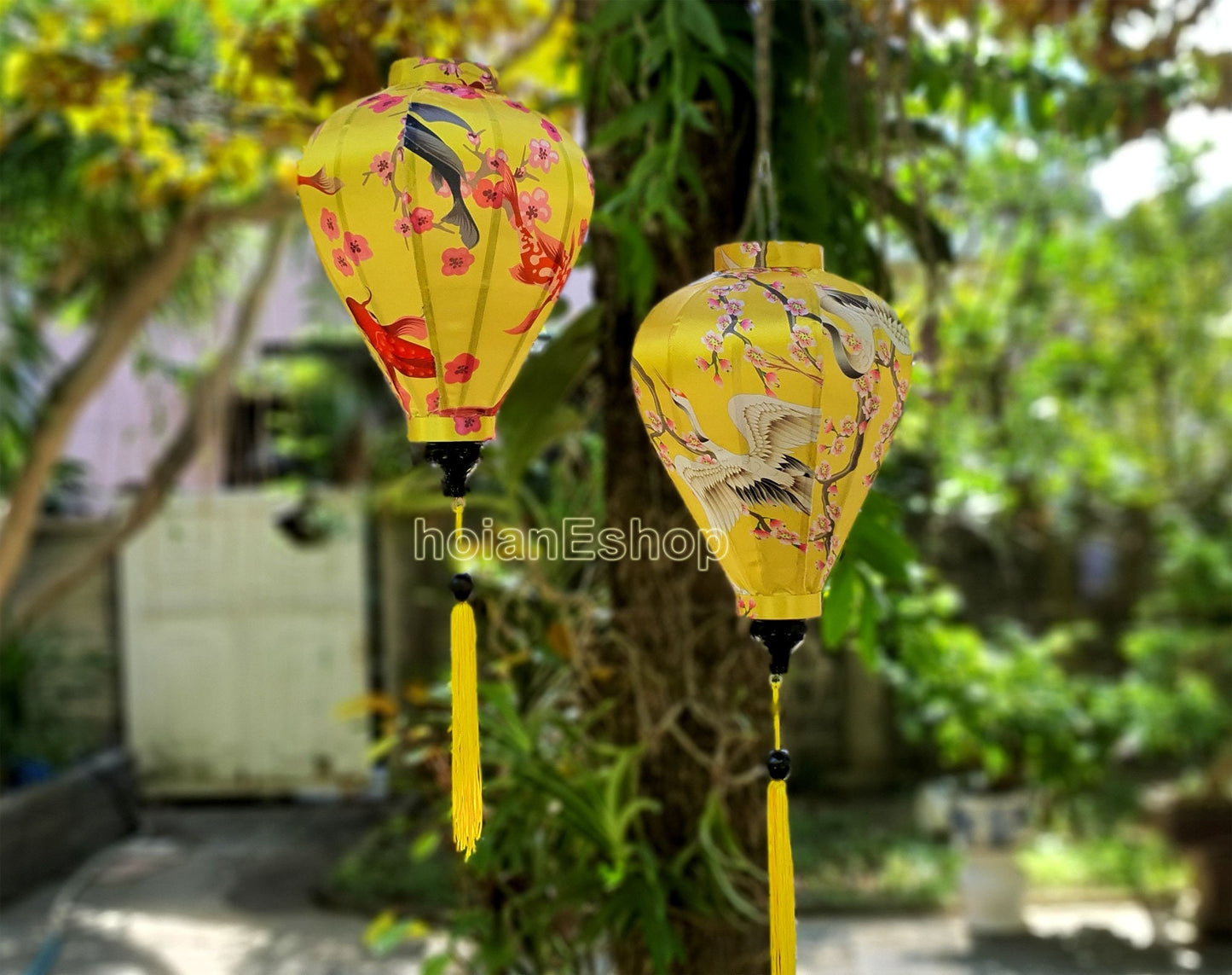 Set 2 pcs flower silk lanterns for outside party decor wedding decor - lantern for restaurant decor - balcony decor- back yard decor