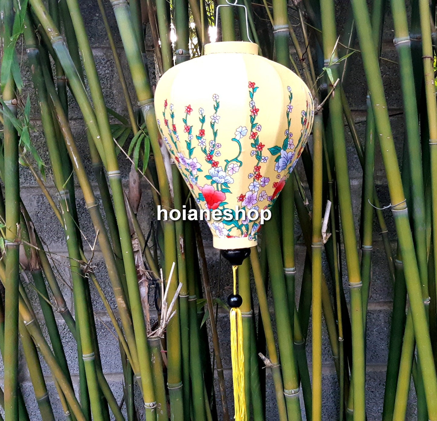 Set of 4 pcs Hoi an bamboo silk lanterns 40cm - Vietnam lanterns for wedding decor Lamps for outside party decor Lanterns for ceiling decor