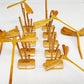 Set 10 pcs unpainted bamboo dragonflies and 10 pcs bamboo stand for dragonfly for children gifts for baby, natural toy for children