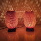 Set of 2 pcs handmade bamboo lamp shade 26cm for bedroom decor, living room decor, bamboo bedside lamps for bedroom