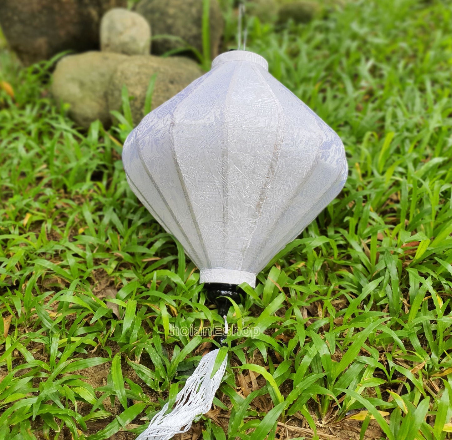 Set of 2 pcs of Bamboo White silk lanterns - 45cm - Garden lantern-Yard lantern-Ceiling lantern-Wedding lantern-Wedding lanterns