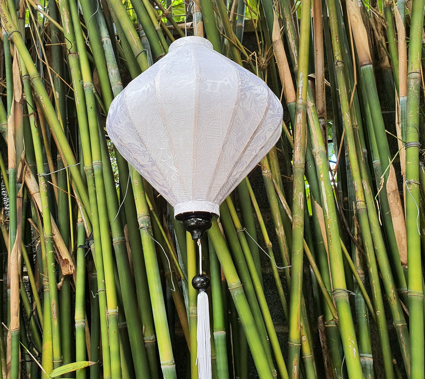 Set of 2 pcs of Bamboo White silk lanterns - 45cm - Garden lantern-Yard lantern-Ceiling lantern-Wedding lantern-Wedding lanterns