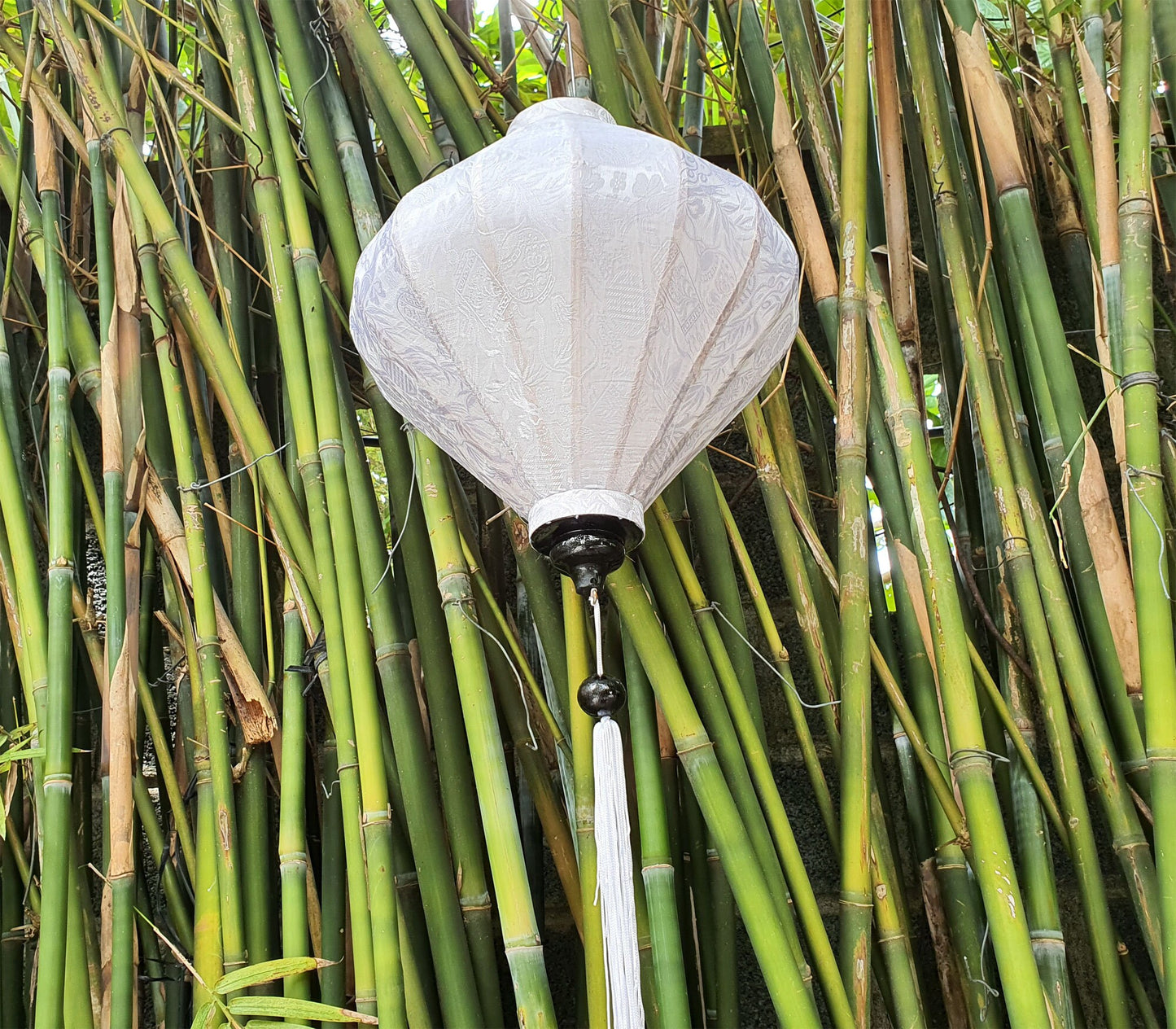 Set of 2 pcs of Bamboo White silk lanterns - 45cm - Garden lantern-Yard lantern-Ceiling lantern-Wedding lantern-Wedding lanterns