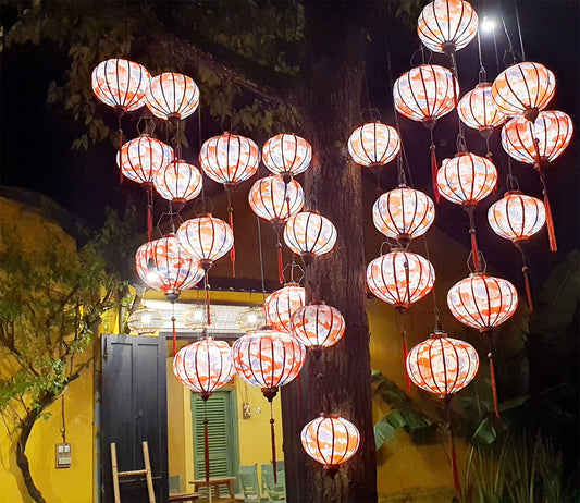 20 pcs of Vienamese Bamboo Silk Lanterns For Restaurant Decor Coffee Shop Decor Flower Lanterns