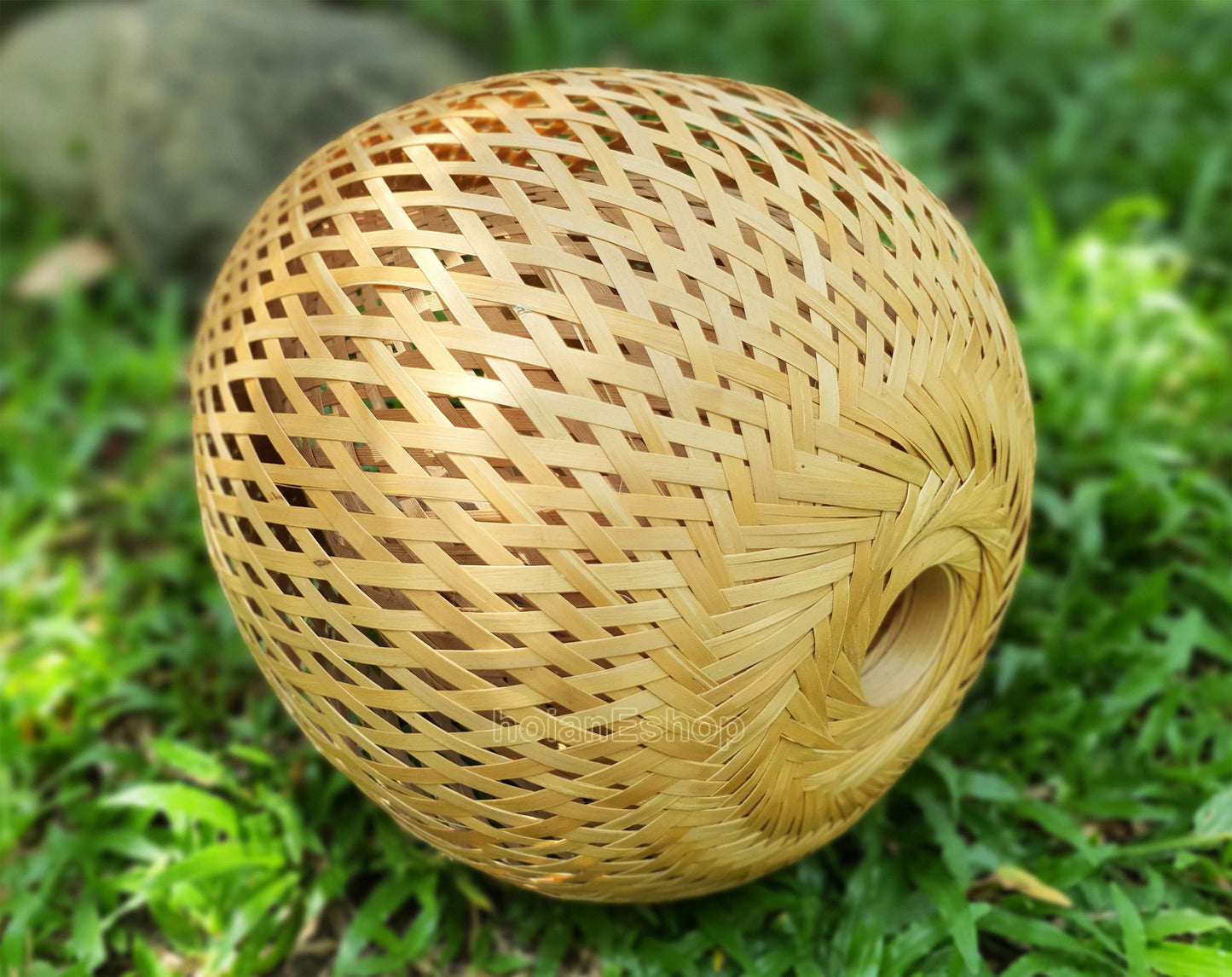 Handmade Round bamboo lamp shade 26cm for Garden decoration, desk decoration, interior decoration