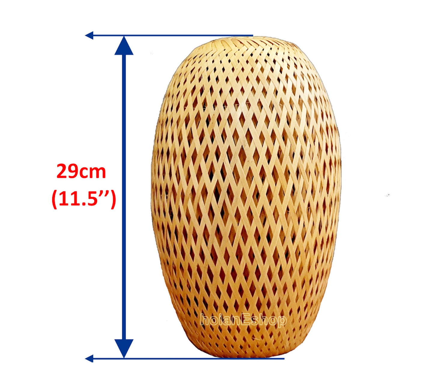 Handmade bamboo lampshade (30cm) for Garden decoration, lampshade for desk decoration, bedroom Living room, Kitchen decoration