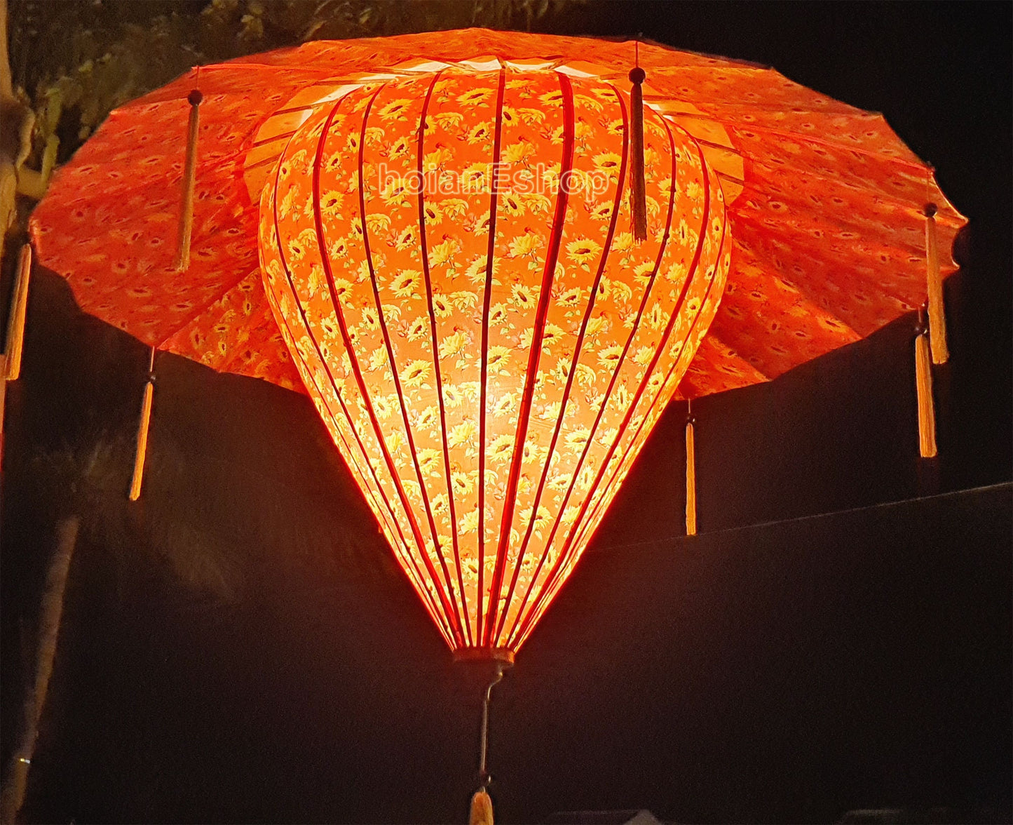 Vietnam Big Umbrella Silk Lantern 120cm For Outdoor Festival Decorative Wedding Tents Decoration Events Decorative Garden Decorative