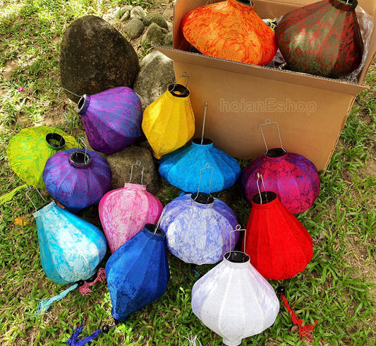 Set of 6 pcs Vietnam Bamboo Silk Lanterns 40cm Wedding Decorative Outdoor Garden Party Decorative Wedding Tent Decor Patio Decor