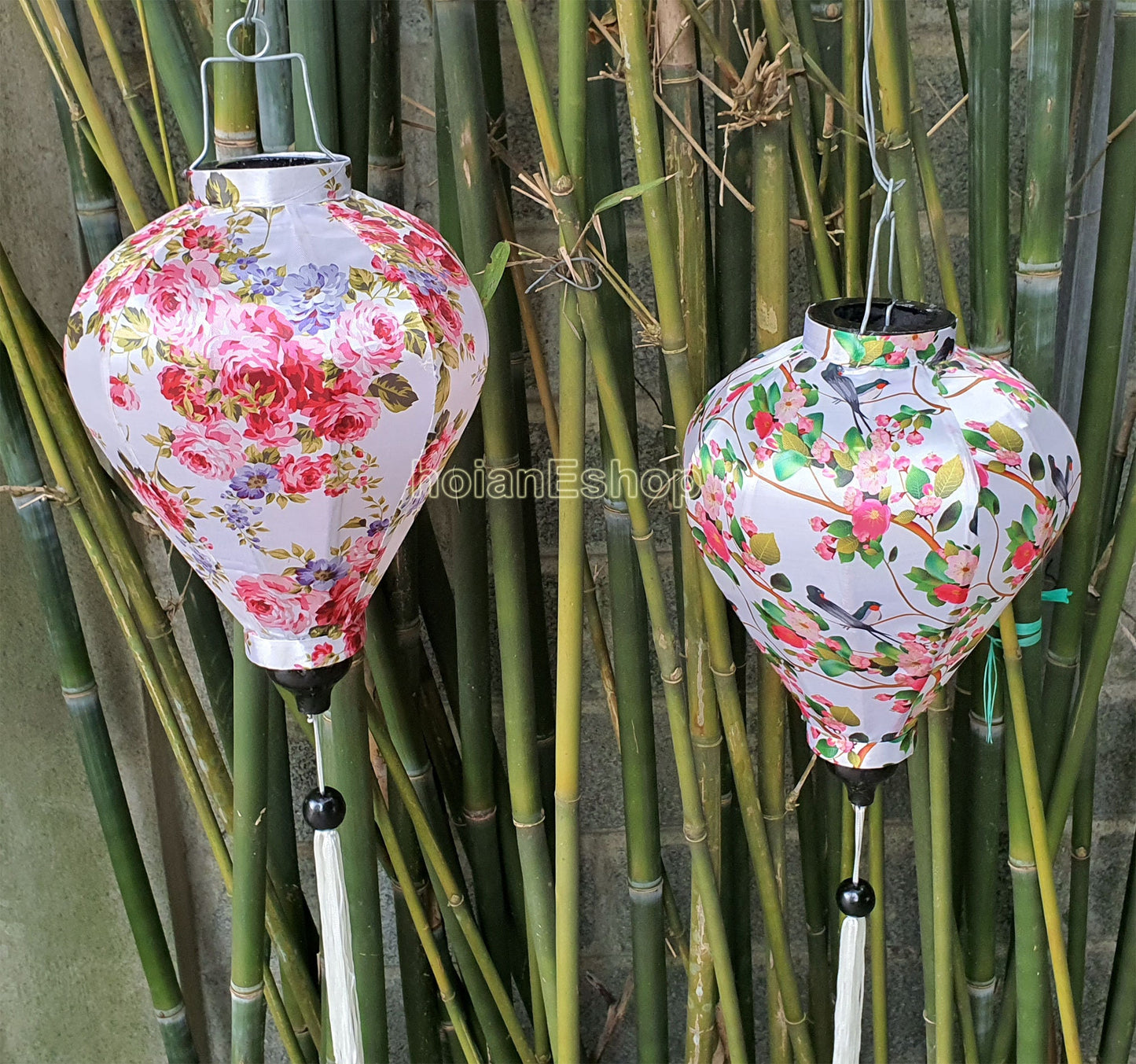 Set 2 pcs of 35cm Vietnam Silk Lanterns For Wedding Garden Party Decorative Restaurant Decoration - Buyer Can choose shape and color fabric