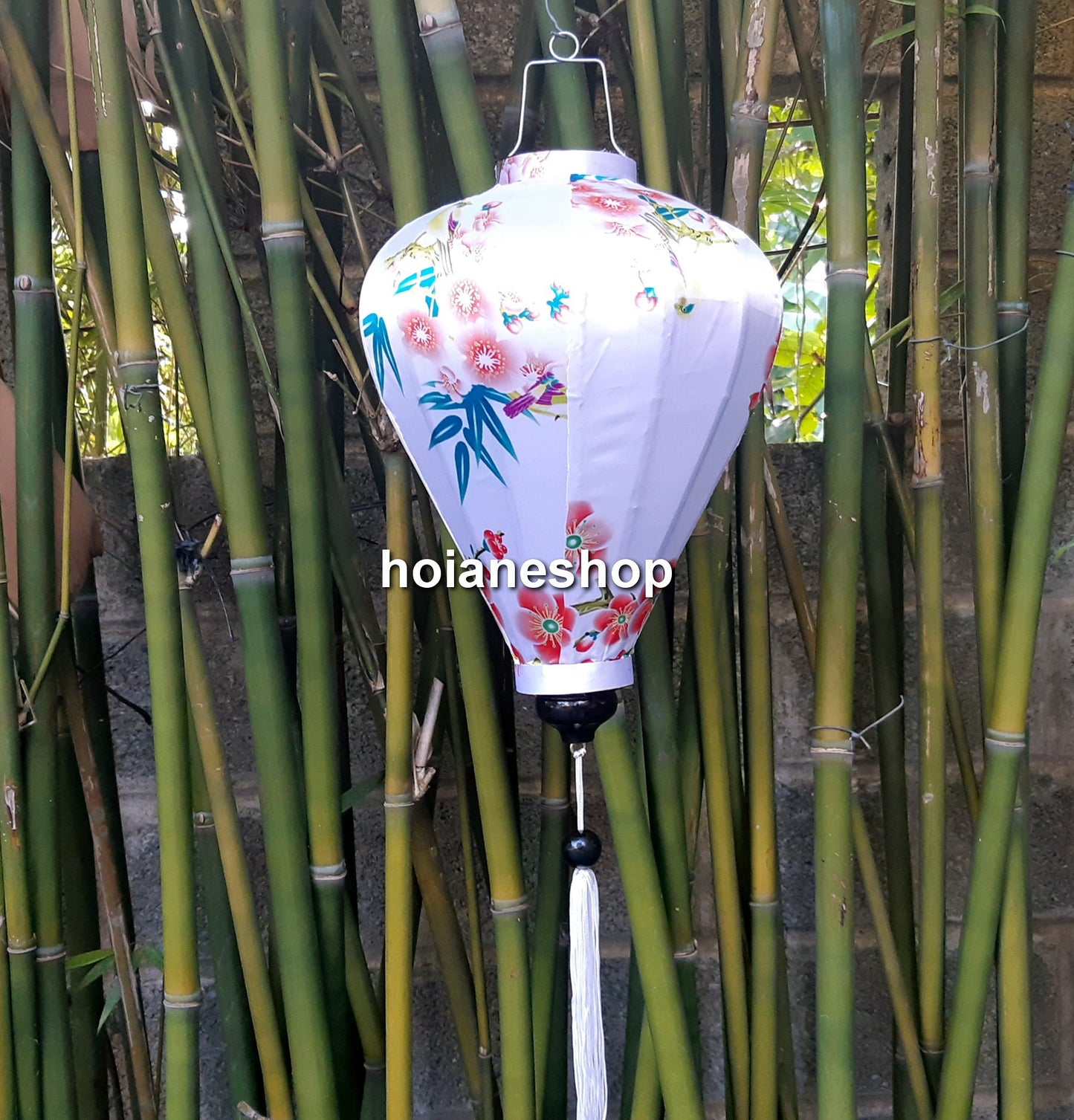 Set of 4 pcs Hoi An bamboo silk lanterns 40cm- flower lanterns for wedding decoration, restaurant decor, lanterns for outside, outside party