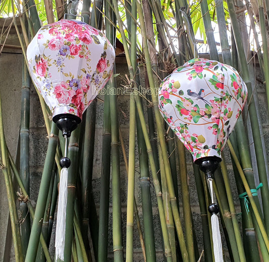 Set 2 pcs of 35cm Vietnam Silk Lanterns For Wedding Garden Party Decorative Restaurant Decoration - Buyer Can choose shape and color fabric