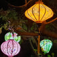 Set of 4 Hoi An bamboo silk lanterns 35cm - Mix shape and color - Personalization lanterns - Wedding lanterns - Garden lanterns