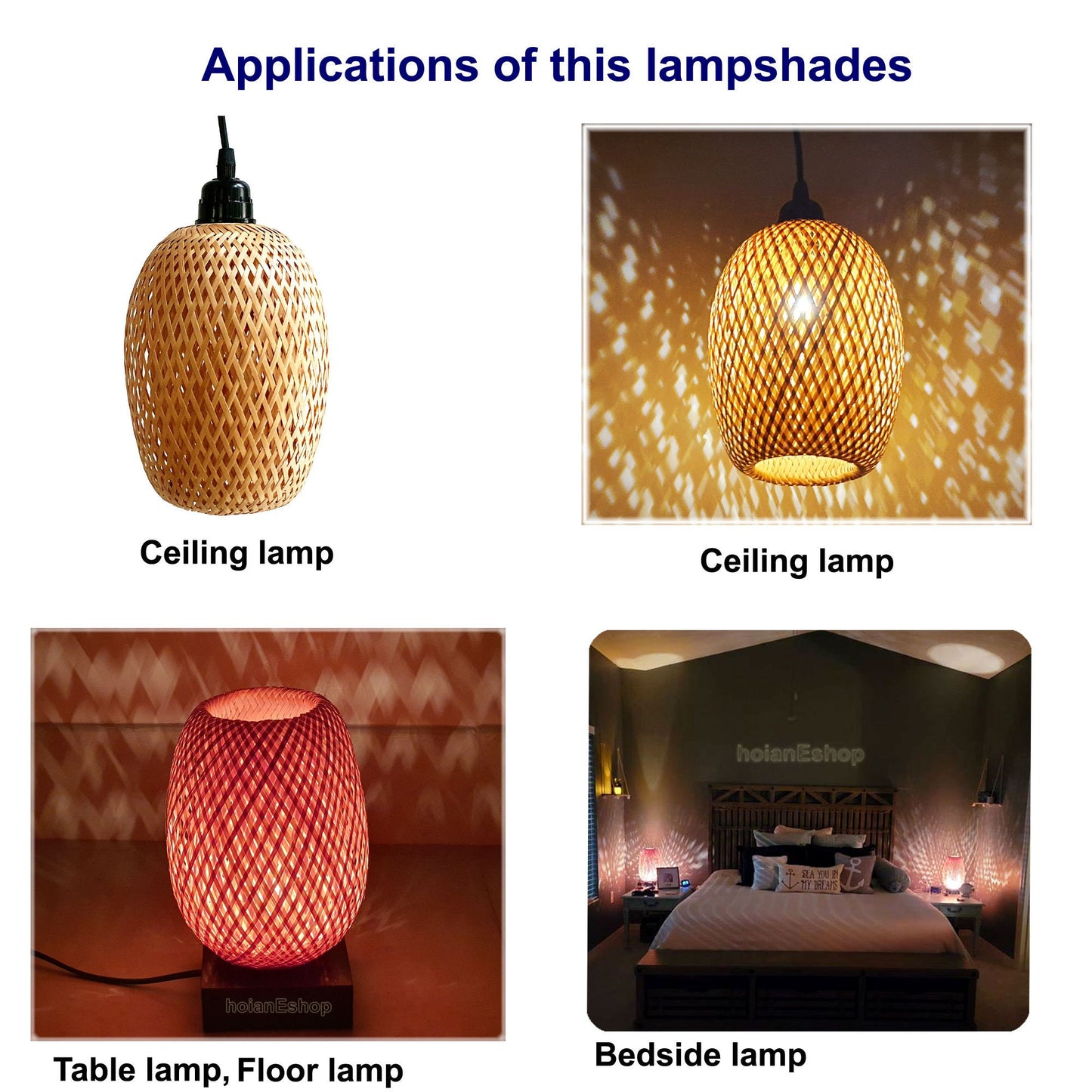 2 pcs Bamboo Lamp shade 20cm for Garden decoration home decoration interior decoration