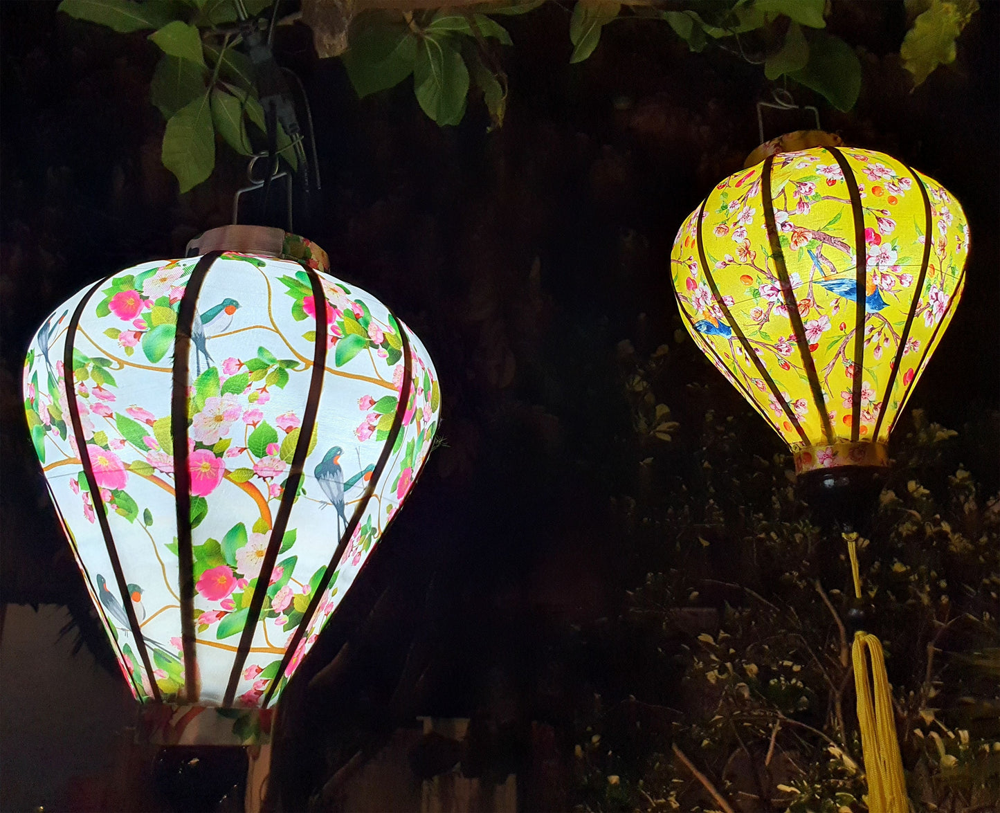 2 pcs of Waterproof Bamboo 3D Flower Silk Lanterns-35cm-Ceiling lantern-Silk lantern-Wedding lantern-Garden lantern-Lantern for party