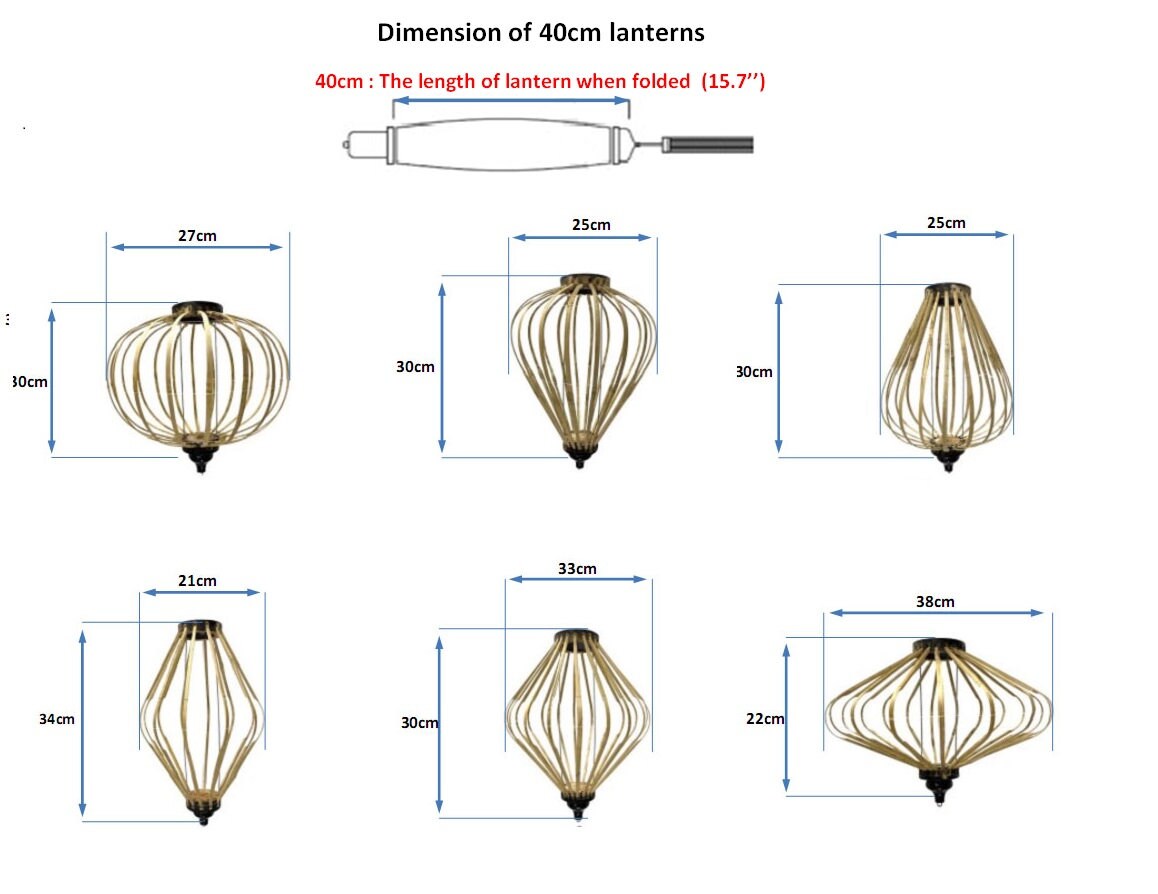 Handpainted bamboo silk lantern 40cm - Custom made lantern - Ceiling lanterns - Wedding Party lanterns - Lantern for porch - Patio lanterns