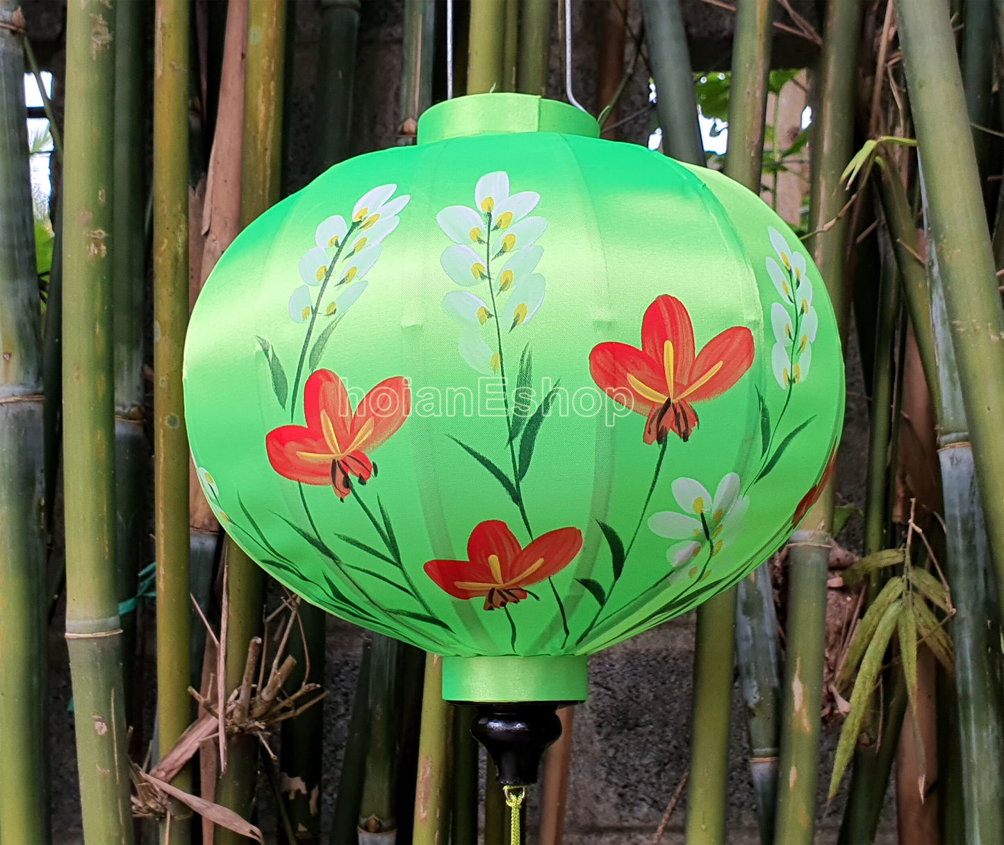 Set of 2 pcs Handpainted Vietnam silk lanterns 40cm - Custom made lantern - Wedding Party lanterns - Restaurant lanterns - Patio lanterns