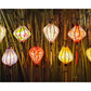 Set 8 pcs Vietnam silk lanterns 35cm (Including Outdoor String of LED bulbs) for outdoor wedding decoration - garden party lanterns