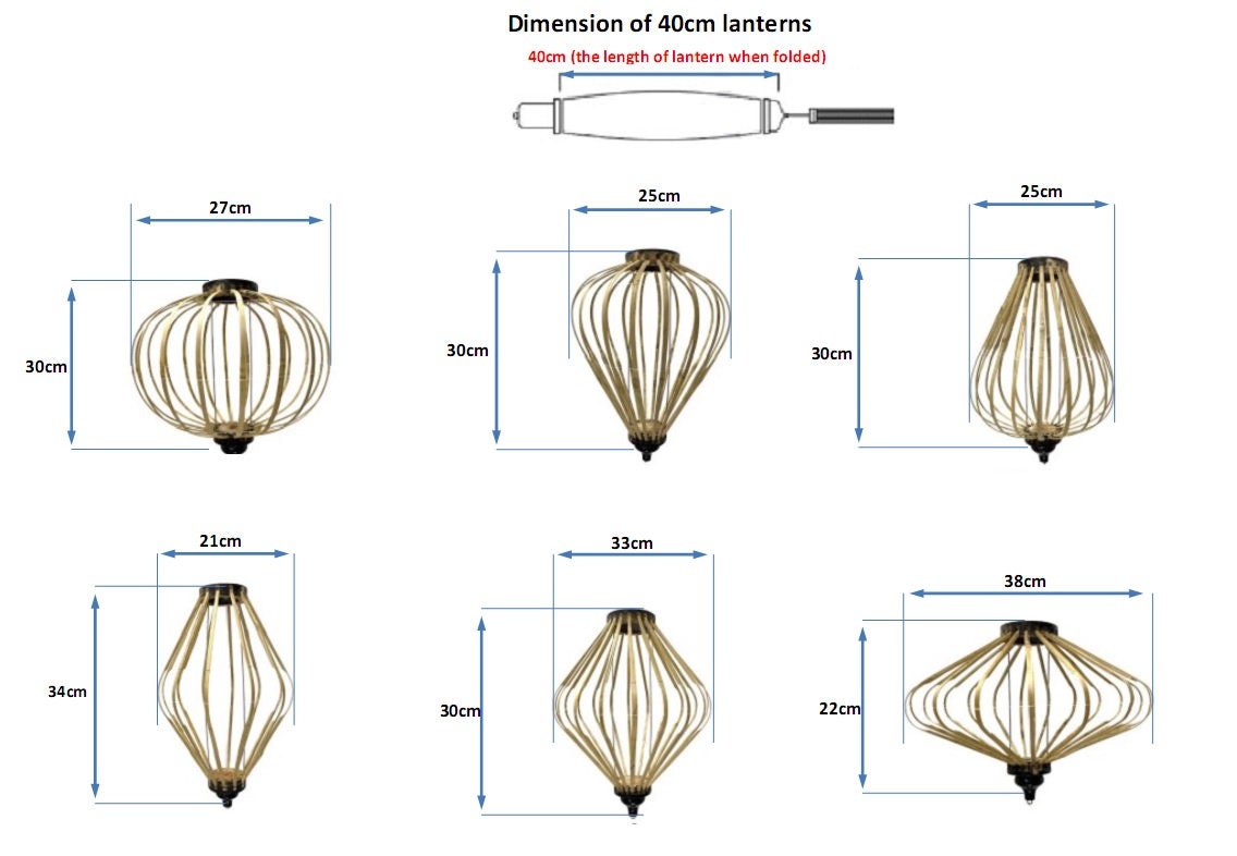 Set of 20pcs bamboo silk lanterns 40cm - Mix shapes and colors with flower fabric for wedding decor - Home decor - Lantern for wedding