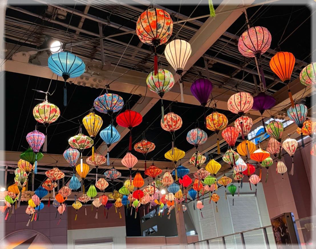 Set of 20pcs bamboo silk lanterns 40cm - Mix shapes and colors with flower fabric for wedding decor - Home decor - Lantern for wedding