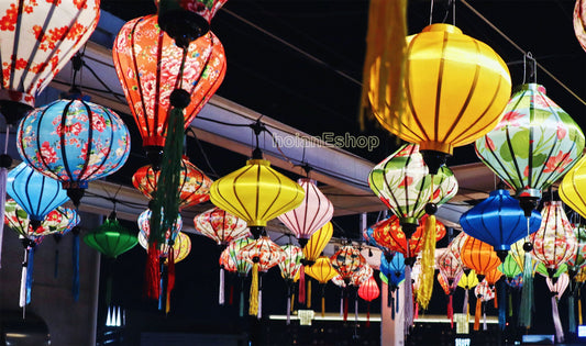 Set of 8 pcs Bamboo silk lanterns-35cm-3d printed patterns fabric-Garden lantern-Yard lantern-Ceiling lantern-Wedding lantern-Wedding plan