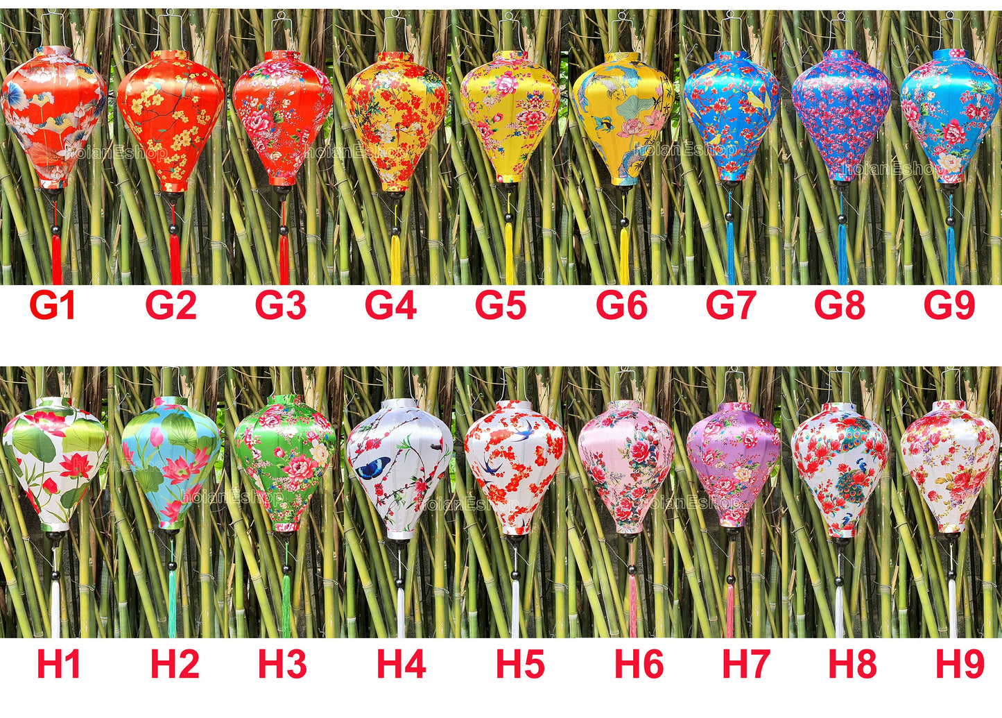 Vietnam bamboo silk lanterns 35cm -Set of 4 pcs- Personalization lanterns - Buyer choose shape and fabric - Wedding lanterns