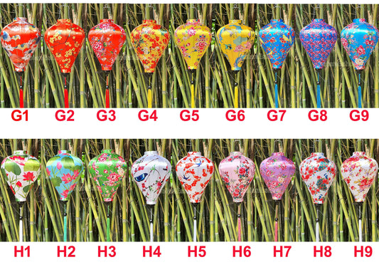 Vietnam bamboo silk lanterns 35cm -Set of 4 pcs- Personalization lanterns - Buyer choose shape and fabric - Wedding lanterns