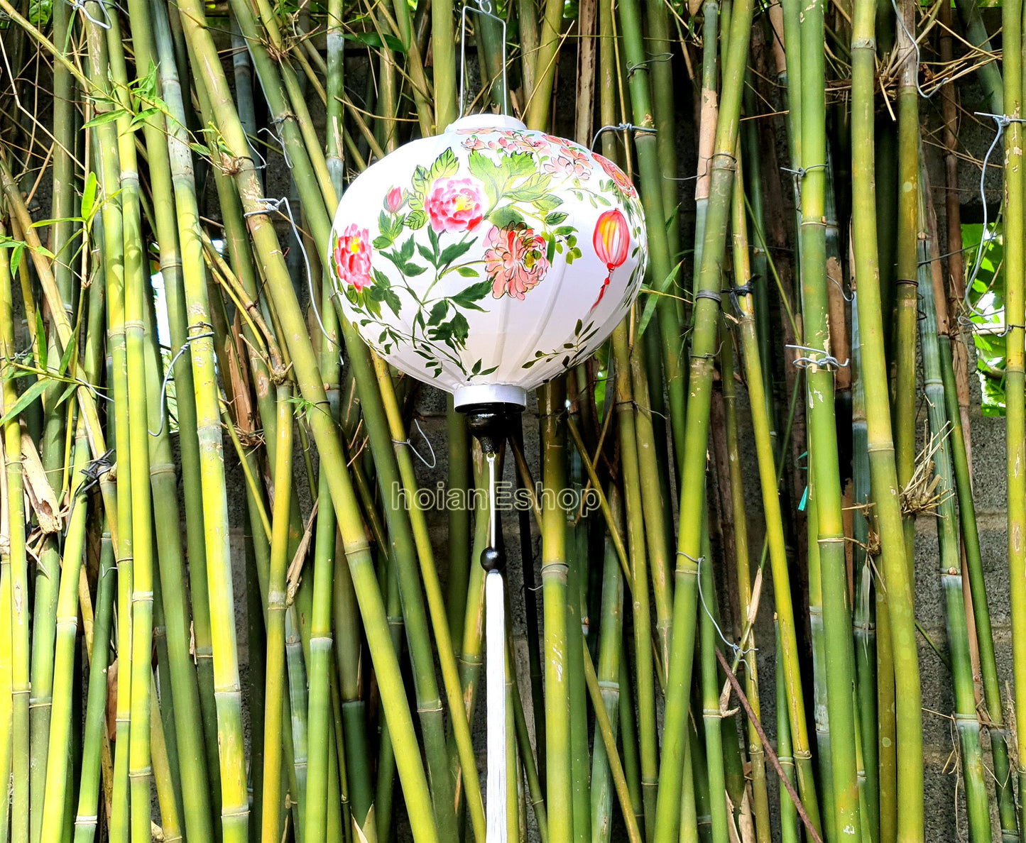 Custom made lanterns - Handpainted lanterns 45cm - Vietnamese Hoi an silk lanterns for wedding party decor - Flower silk lanterns