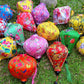 Set of 16 authentic Hoi An Bamboo Flower Silk lanterns 35cm - Mix shape - Custom made for Wedding Party Decoration - Restaurant Decorative