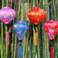 4 Vietnamese HOI AN Silk Lanterns (35cm) - Flower fabric lanterns for WEDDING Party Decor - Restaurant decor