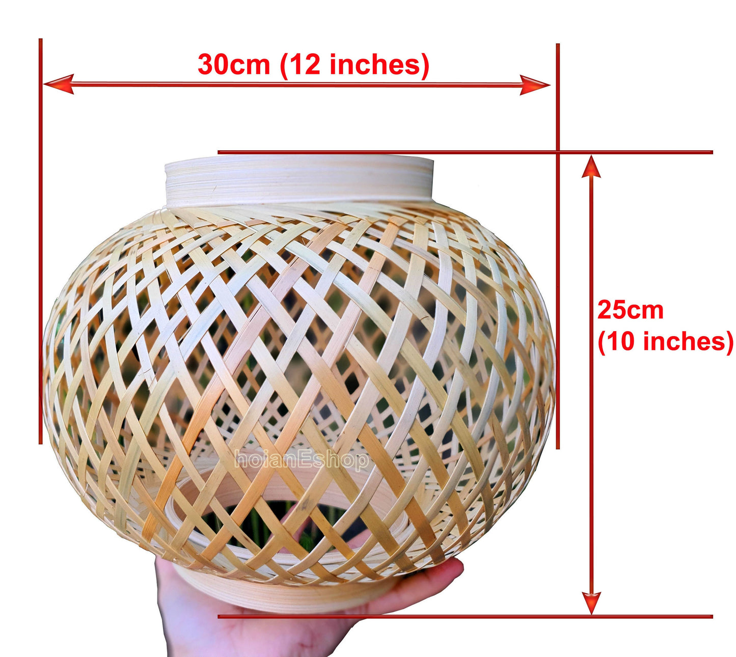 Round Bamboo Lampshade 30cm for Restaurant decoration Garden decoration Home decoration Interior decoration