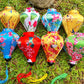 Set 8 pcs 3D printed flower silk lanterns 22cm, Vietnam silk lanterns for garden decorative, Lanterns for wedding decorative