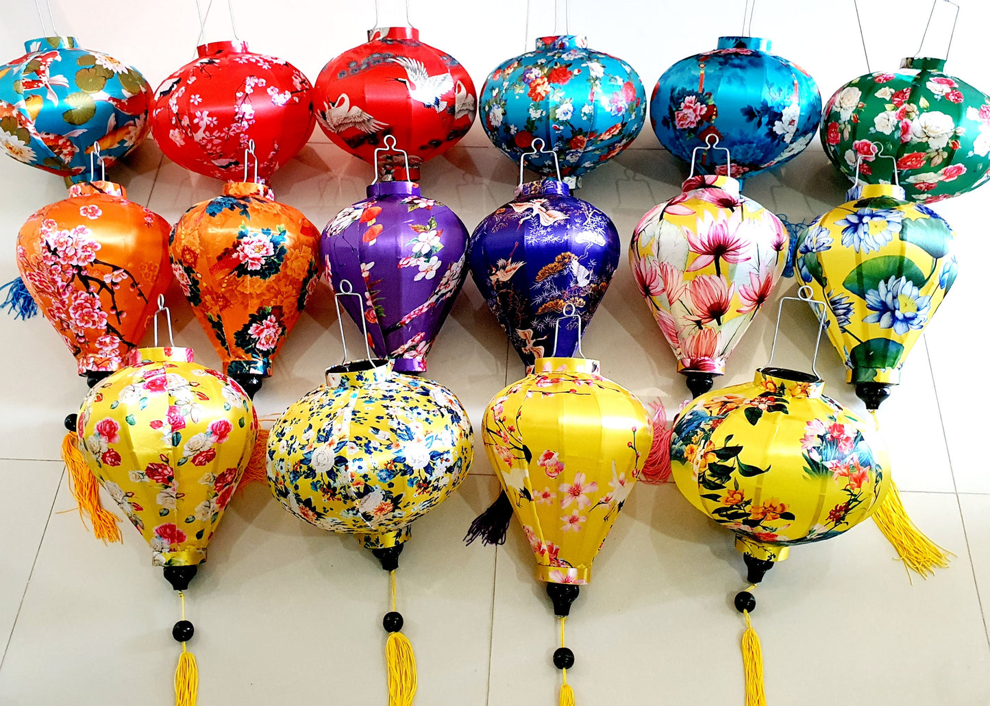 Set of 16 Vietnam silk lantern 35cm for Wedding party decorations - Outdoor garden lanterns