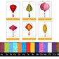 Lanterns for christmas New Year Decorations Silk Lanterns for Garden decorations Personalization lanterns for Wedding - (Set 4 PCS)