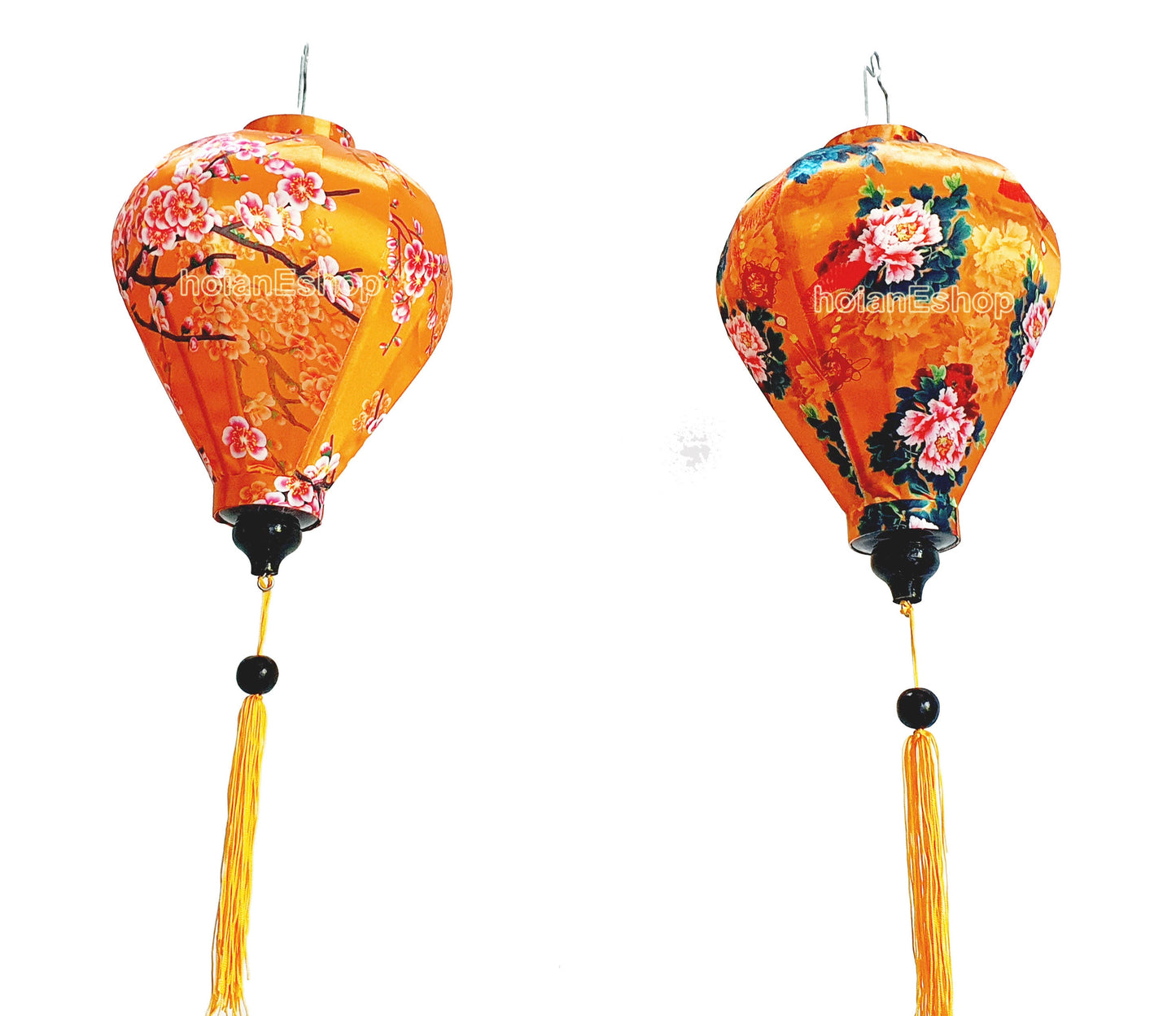 Set of 2 Hoi An bamboo silk lanterns 35cm - Mix shape and color - Personalization lanterns - Wedding lanterns - Garden lanterns