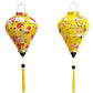 Set of 2 Vietnam bamboo lanterns 35cm - New 3D flower fabric - Wedding lanterns-Buyer choose shape and color - Personalization lantern