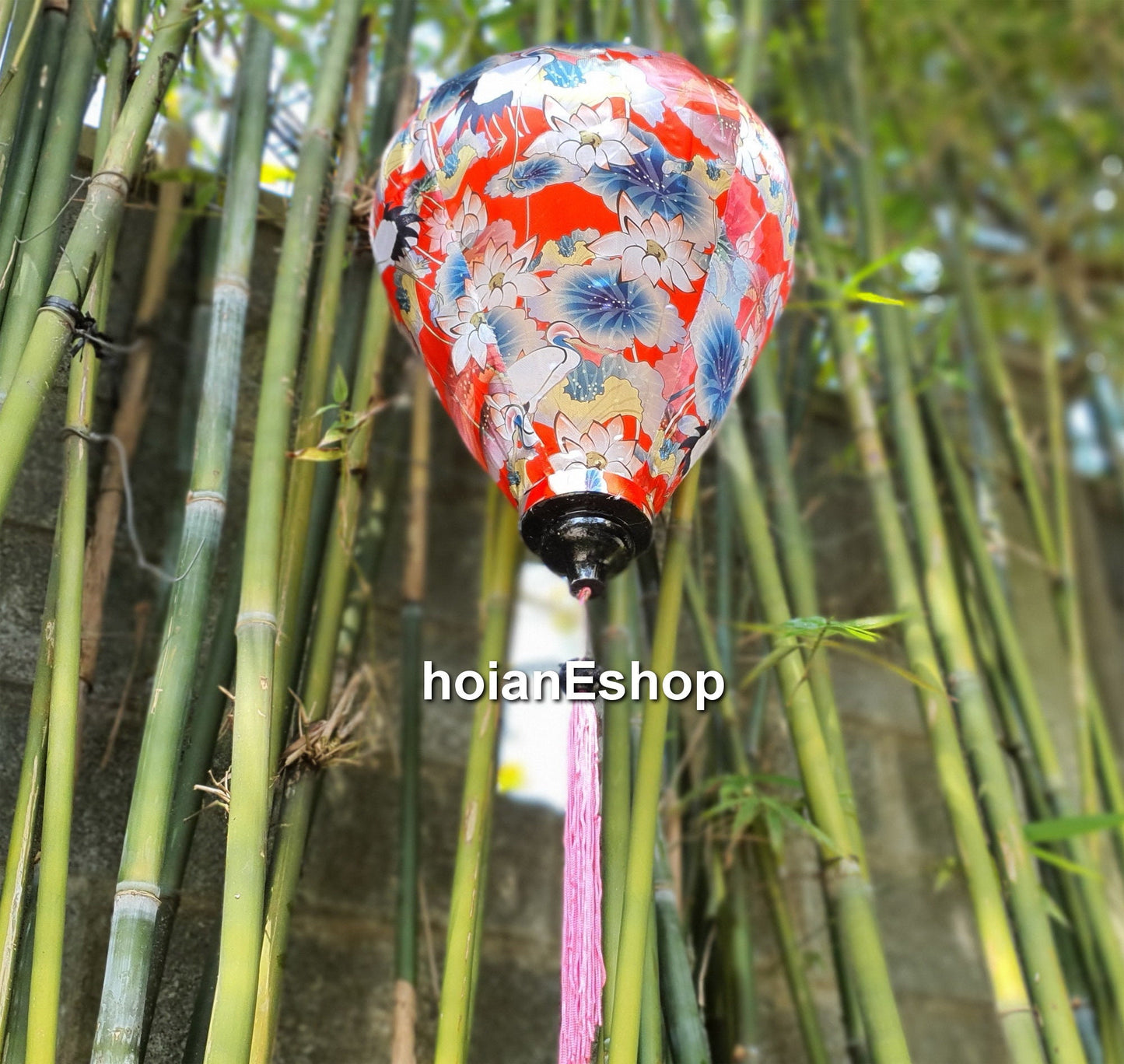 Set 20 Vietnam bamboo silk lanterns 55 cm for Garden decor Flower lantern for wedding decor Ceiling light decor Wedding tent decor lantern