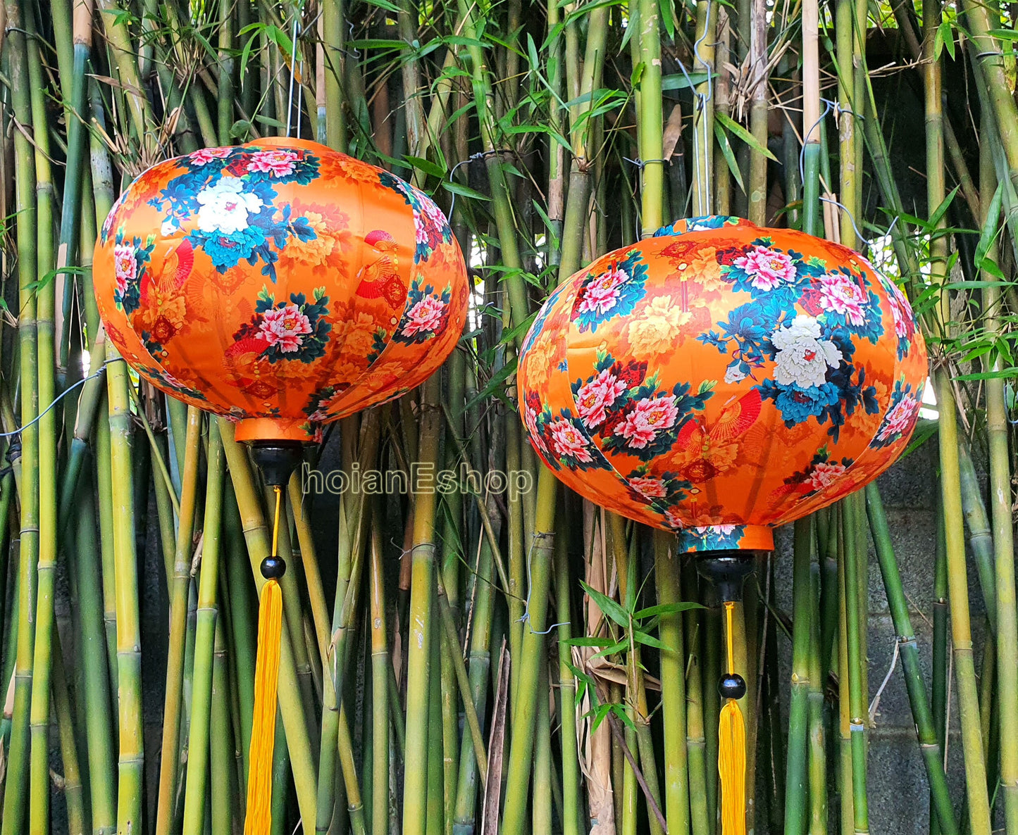 Vietnam Silk Lanterns For New Year Decoration Restaurant Decoration Tet Decoration Wedding Party Decoration _size 55cm (Set Of 2 Pcs)