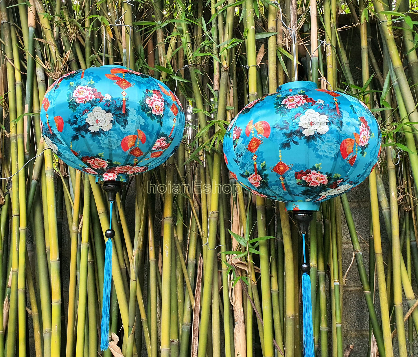 Vietnam Silk Lanterns For New Year Decoration Restaurant Decoration Tet Decoration Wedding Party Decoration _size 55cm (Set Of 2 Pcs)