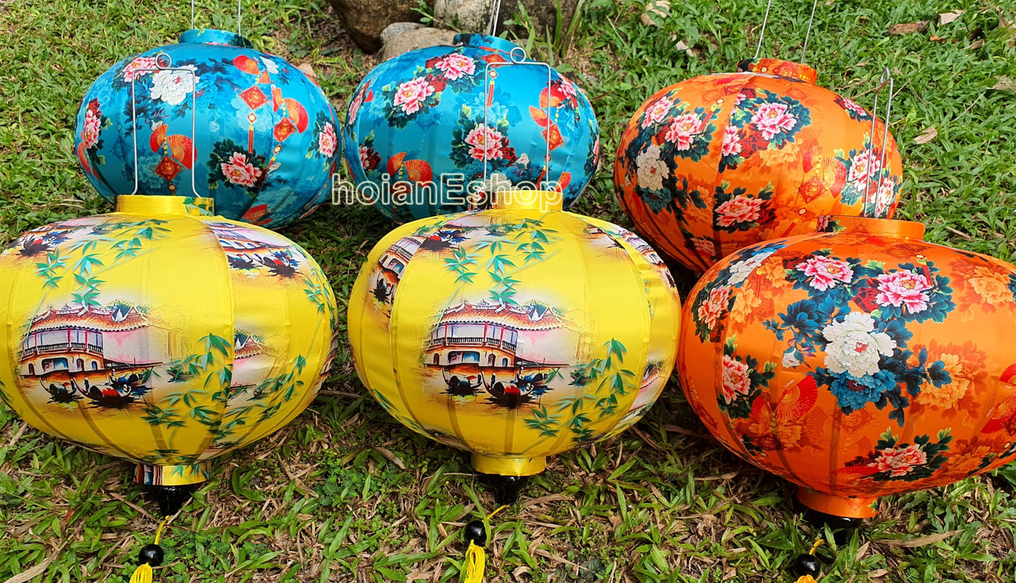 Vietnam Silk Lanterns For New Year Decoration Restaurant Decoration Tet Decoration Wedding Party Decoration _size 55cm (Set Of 2 Pcs)