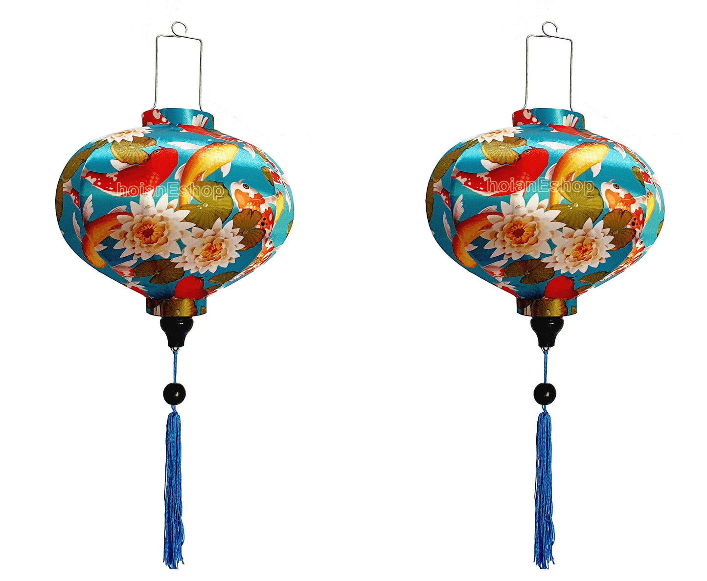 Set of 2 Vietnam bamboo lanterns 35cm - New 3D flower fabric - Wedding lanterns-Buyer choose shape and color - Personalization lantern