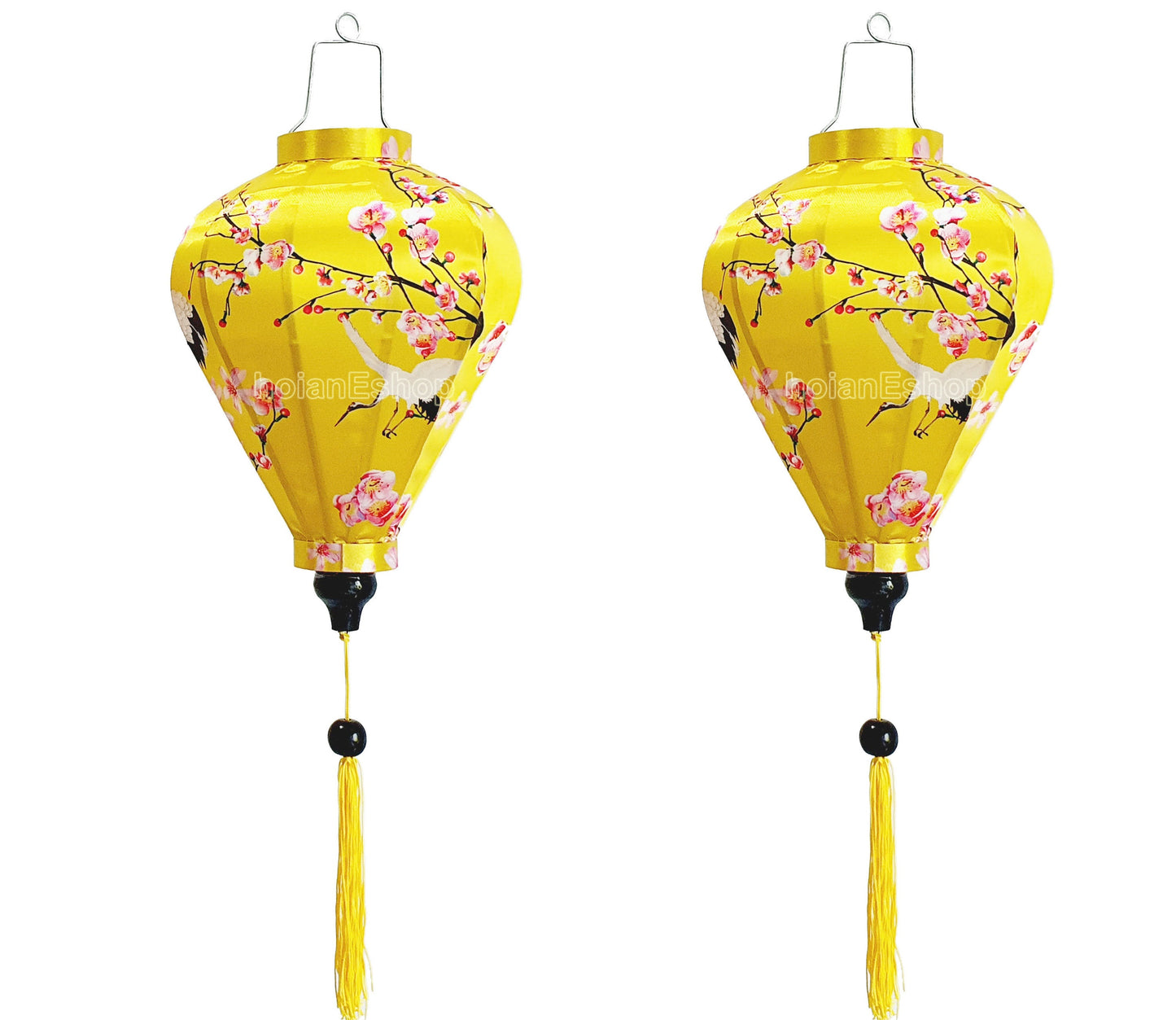 Set 2 authentic Hoi An Bamboo Silk lanterns 35cm - Mix shape - Lanterns for restaurant- Wedding decoration - Lanterns for wedding.