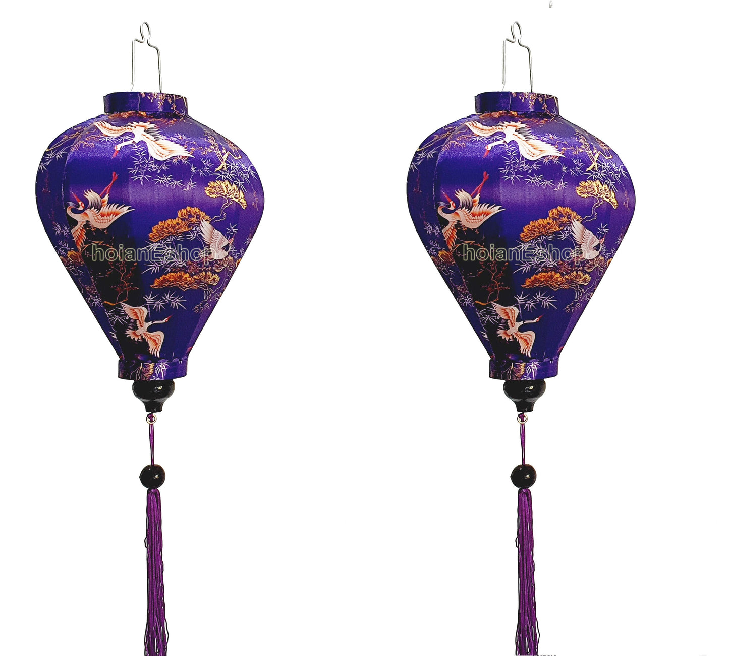 Set of 2 Vietnam bamboo silk lanterns 35cm - New 3D flower fabric - Wedding lanterns-Buyer choose shape and color - Personalization lantern