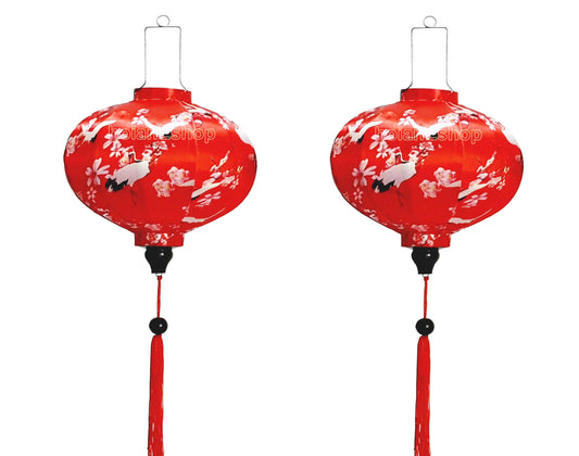 Set 2 authentic Hoi An Bamboo Silk lanterns 35cm - Mix shape - Lanterns for restaurant- Wedding decoration - Lanterns for wedding.