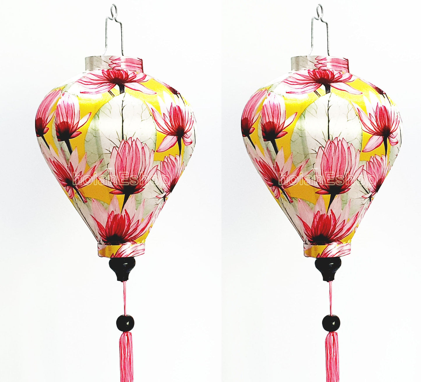 Set of 2 Hoi An bamboo silk lanterns 35cm - Mix shape and color - Personalization - Patio decoration - Wedding lanterns - Garden lanterns